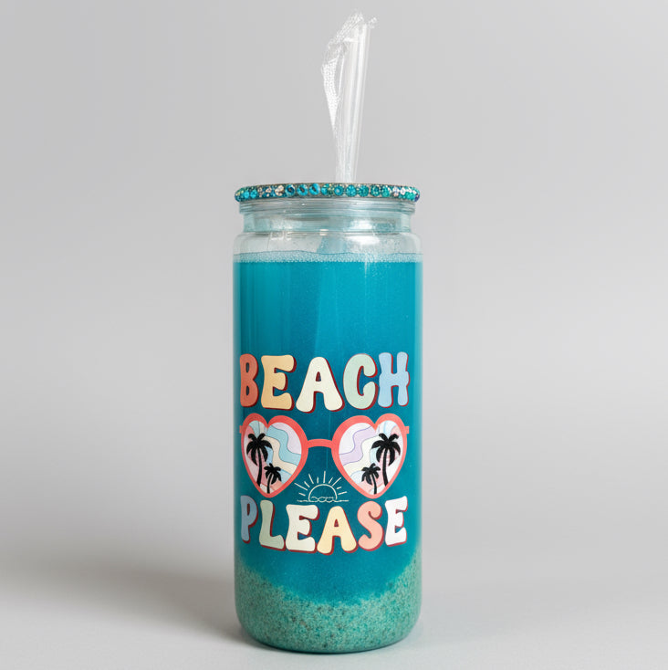 š āBeach Pleaseā Acrylic Tumbler (16 oz)