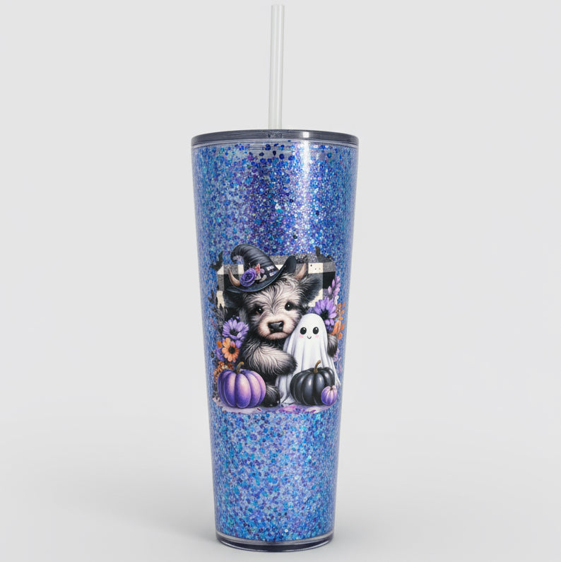 ๐ Witchy Highland Cow Halloween Tumbler (24 oz)