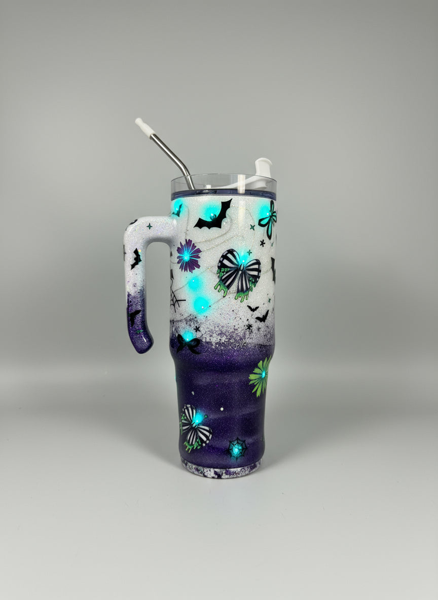 30oz "its Showtime" Beetlejuice- inspired Stainless Steel Tumbler (Lights Up!)