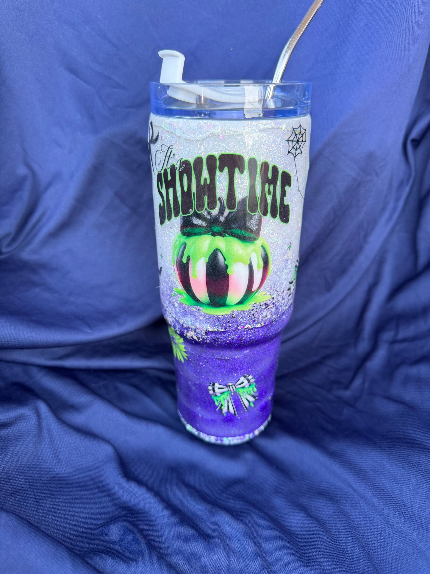 30oz "its Showtime" Beetlejuice- inspired Stainless Steel Tumbler (Lights Up!)