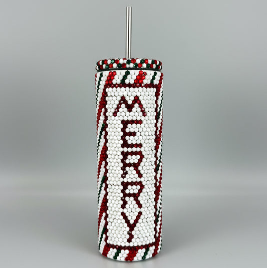 ❤️💚 Merry Christmas Rhinestone Tumbler (20 oz)