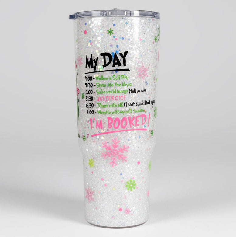 Green Guy "My Day" 40oz Acrylic Snow Globe Tumbler