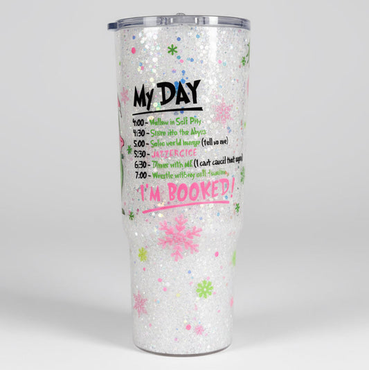 Green Guy "My Day" 40oz Acrylic Snow Globe Tumbler